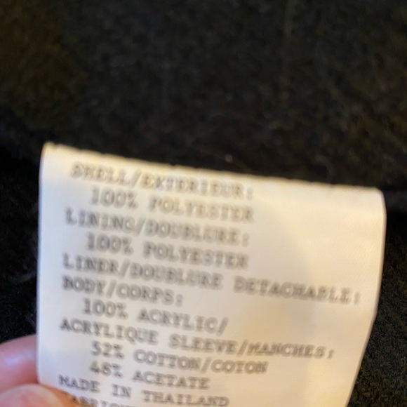 Talbots Womens Olive Green Classic Trench Coat / Removable Lining/ Size 4 Petite - Picture 10 of 15